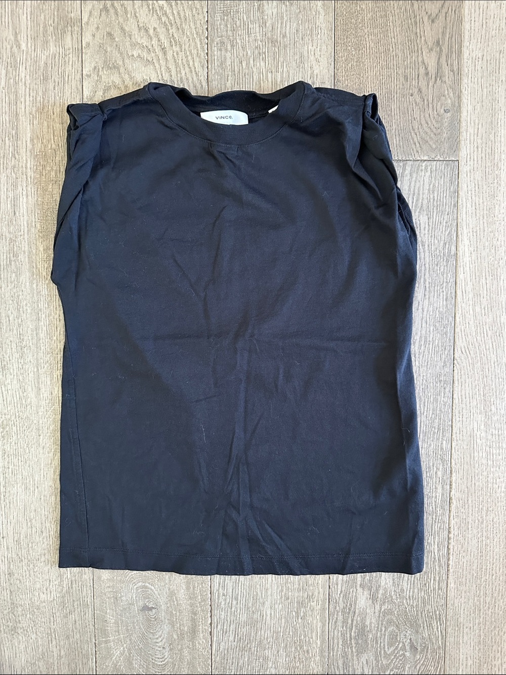 Vince Black Sleeveless Crewneck Top